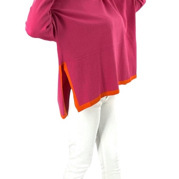 Thml Color Blocked Pink /Orange Turtleneck Sweater - Picture 4 of 5